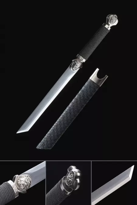 Katana Mango Blanco  Espada Samurai Japonesa Hecha A Mano Acero De Alto  Manganeso Con Hoja Negra - TrueKatana