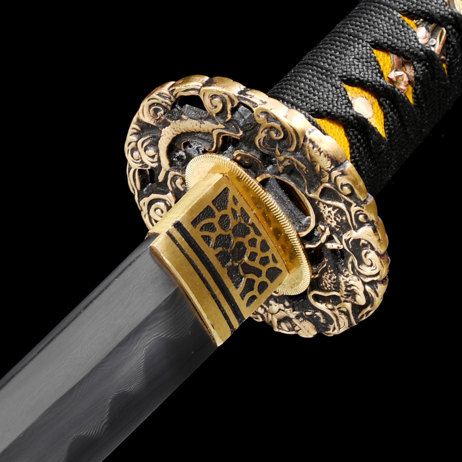 Bronze Katana | Handmade Japanese Katana Sword Damascus Steel Real ...