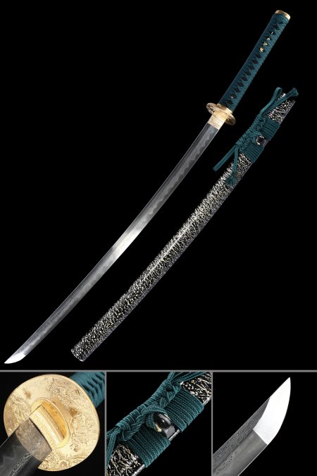 Handmade Full-tang Damascus Steel Japanese Samurai Sword