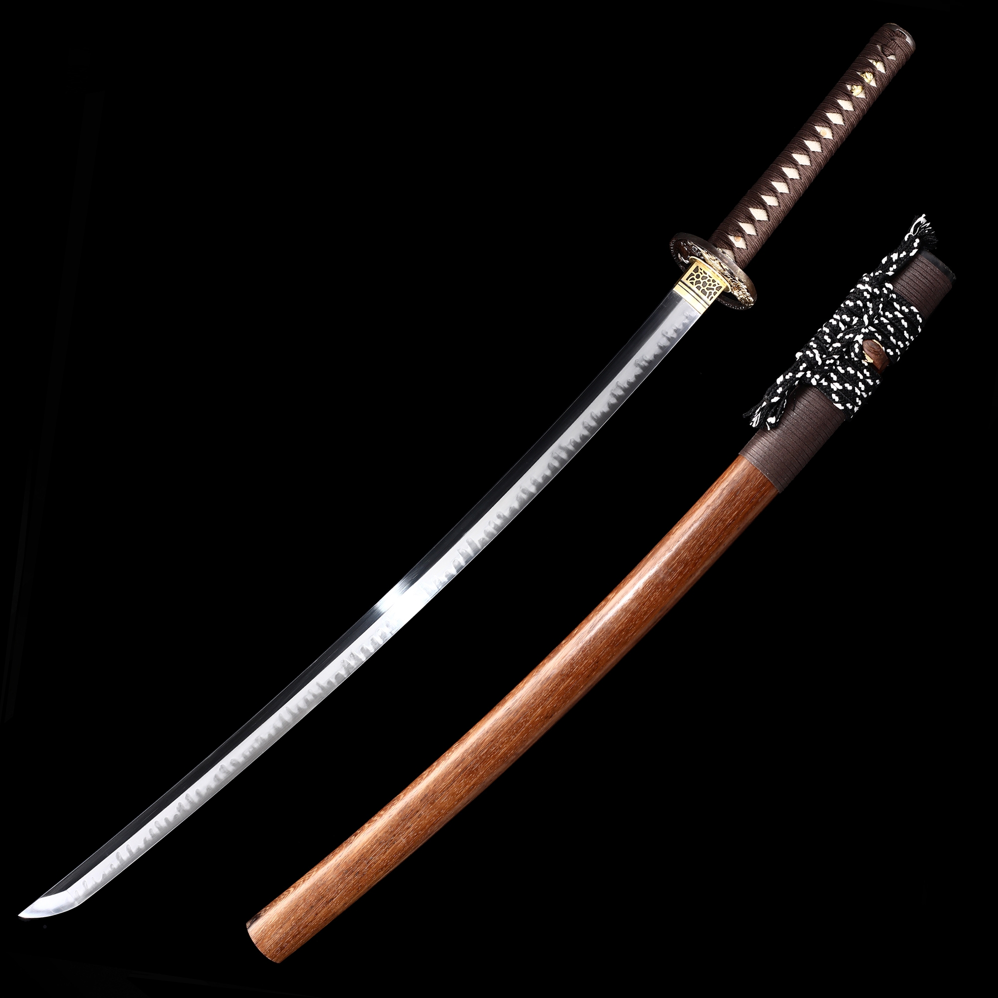 CLAY TEMPERED FULL TANG BLADE TIGER TSUBA JAPANESE SAMURAI SWORD KATANA SHARP 