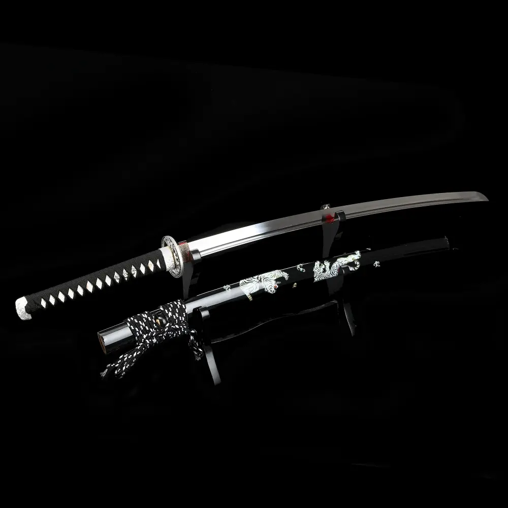 1095 Steel Katana | 1095 Carbon Steel Katana with Black Hardwood