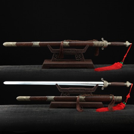 Handmade Rosewood Bronze Retro Plum Theme Training Tai Chi Sword Chinese Swords