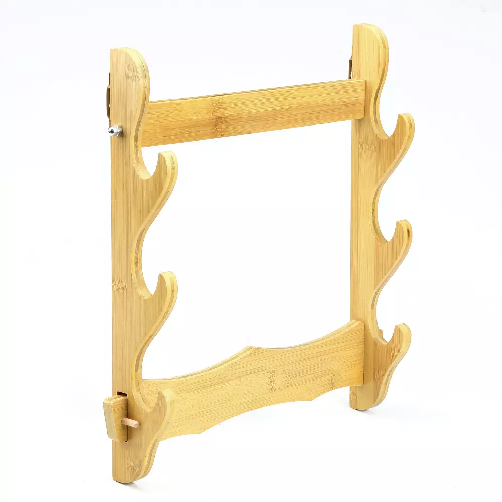 Japanese Bamboo Wood Fan Display Stand or Wall Hanger 
