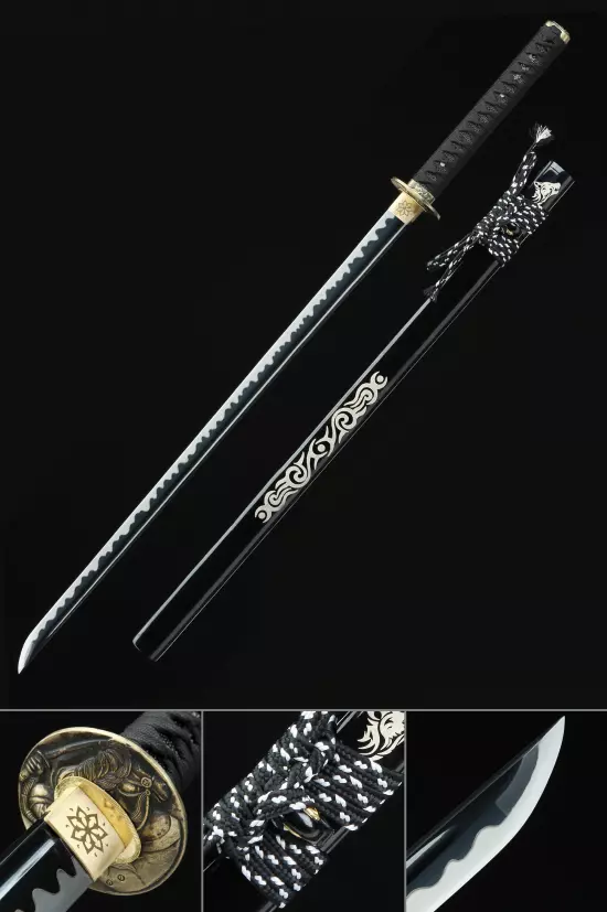 Handmade Japanese Ninjato Ninja Sword Full Tang With Black Blade