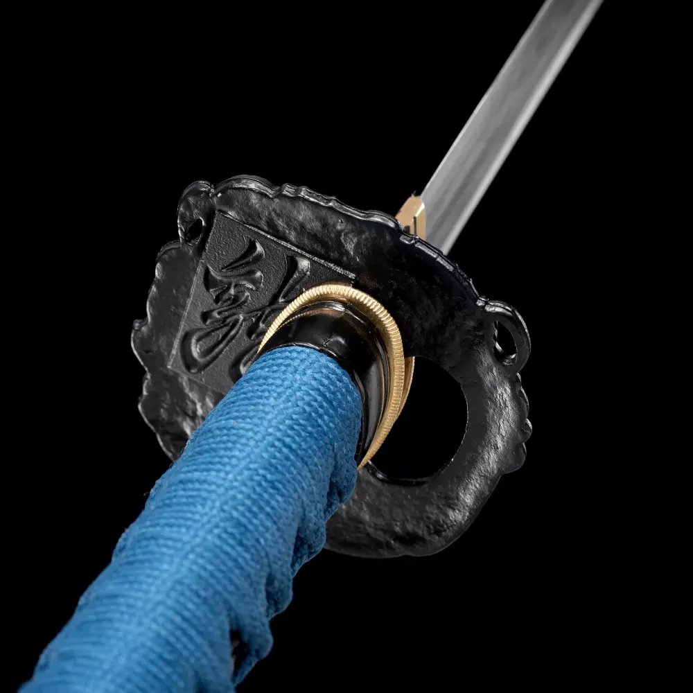 Verdadera Espada Ninja  Hecho A Mano Japonés Ninjato Ninja Espada Real  Hamon Con Vaina Azul - TrueKatana