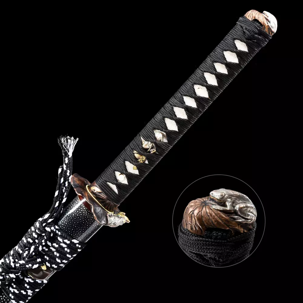 Japanese Katana Handmade Pattern Steel Real Hamon Samurai Japanese