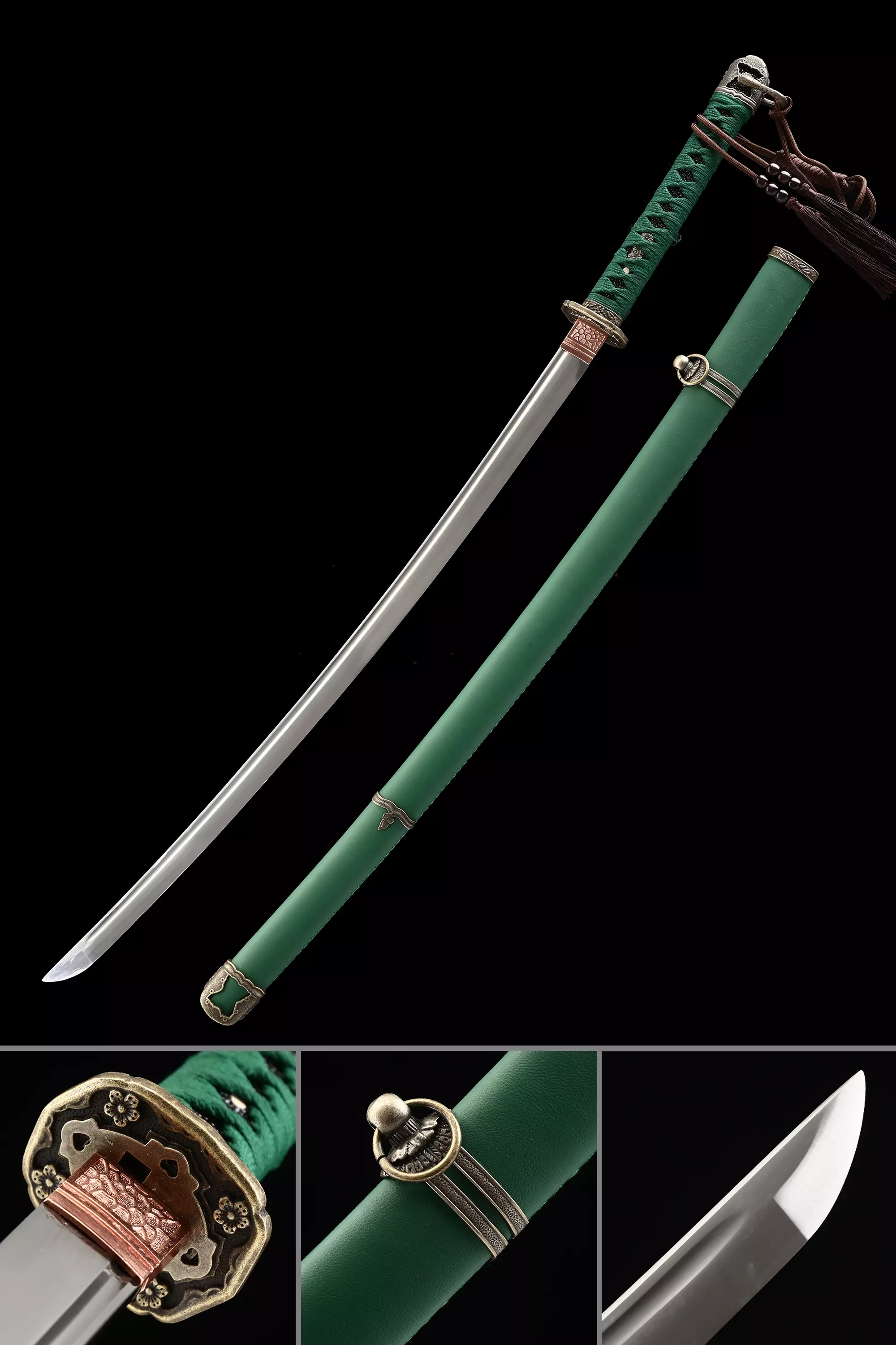 Ww2 Japanese Type 97 Army Officer's Shin Gunto Katana Sword With Green Scabbard