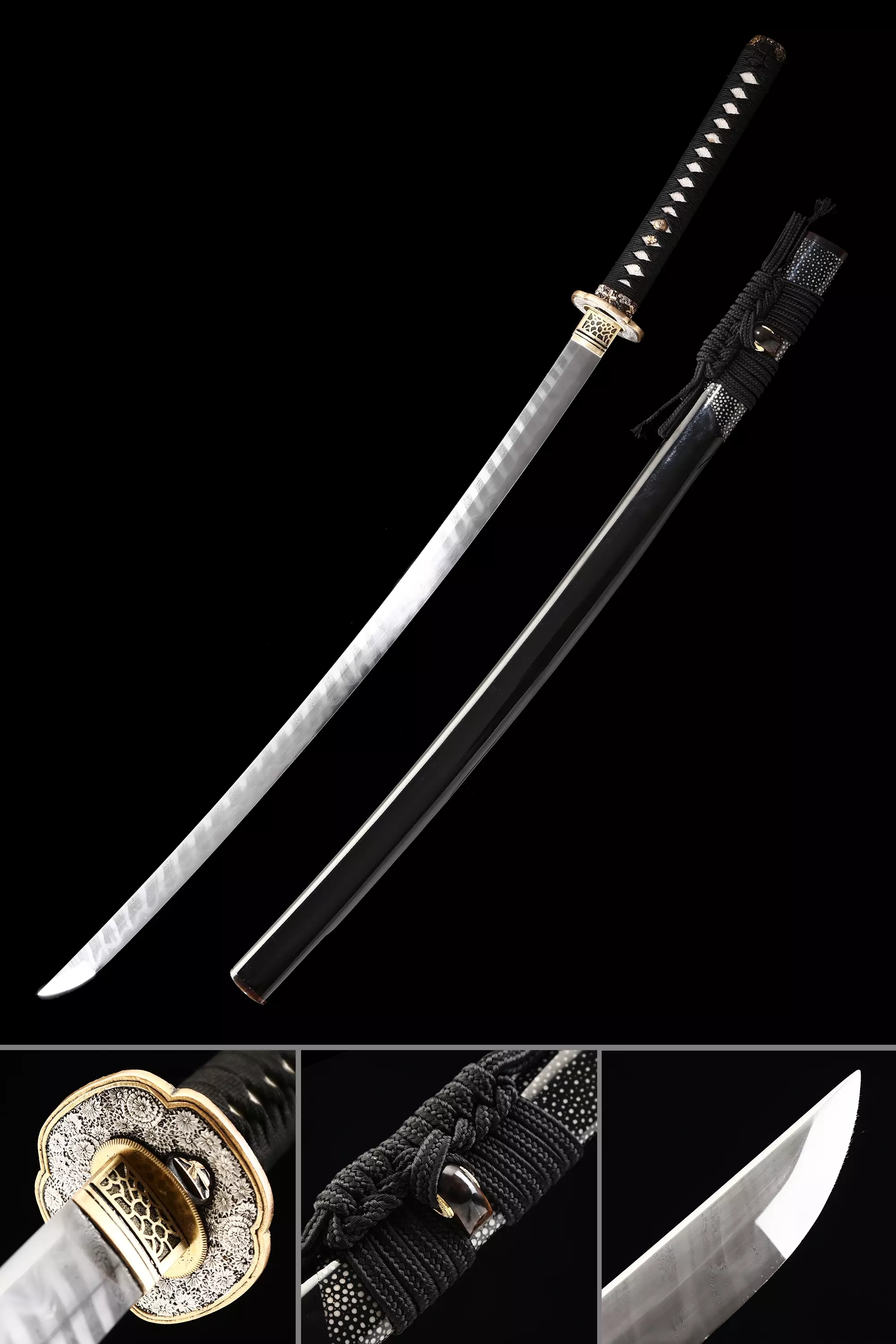 Genuine Katana | Handmade Real Hamon Katana Sword Damascus Steel With ...