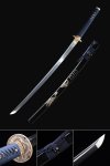 Handmade Japanese Katana Sword T10 Folded Clay Tempered Steel With Dragon Tsuba