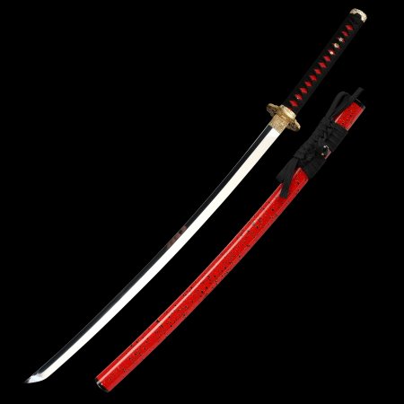 Handmade Full Tang Japanese Katana Sword 1095 Carbon Steel With Flowers Theme Tsuba