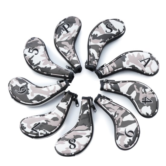 Camo Golf Iron Covers Set - Gray