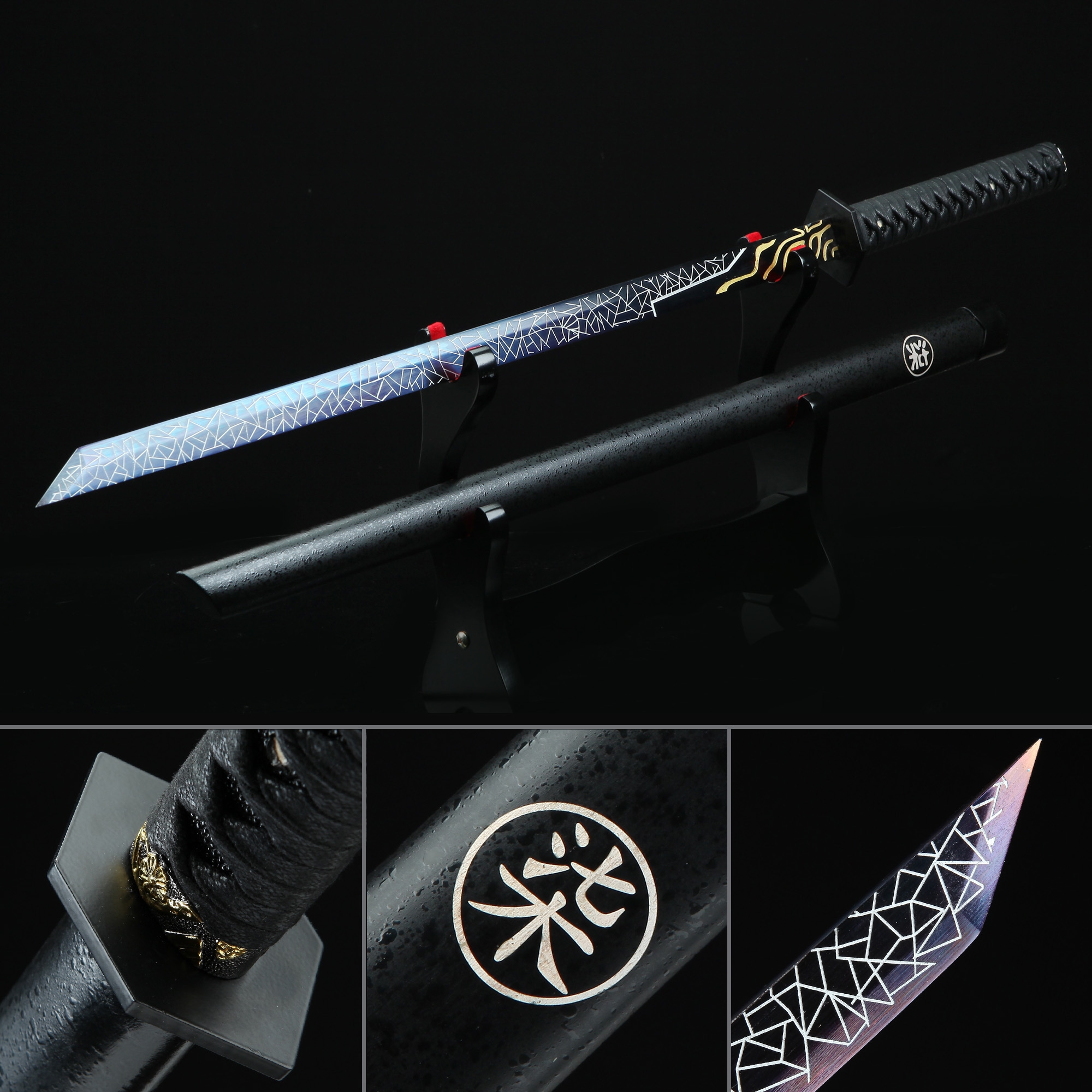 Handmade High Manganese Steel Blue Straight Blade Chokuto Japanese ...