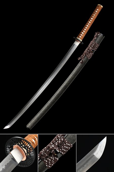 Handmade Japanese Tull Tang Katana T10 Carbon Steel With Clay Tempered Blade