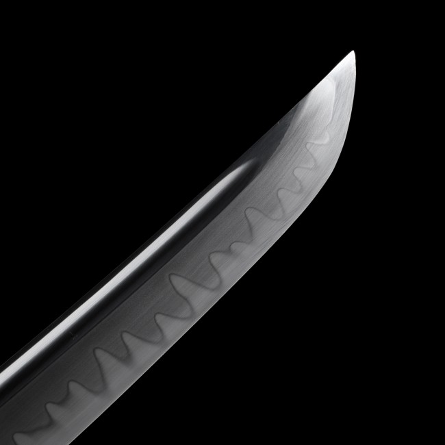Short Katana | T10 Carbon Steel Tanto with Real Hamon - White