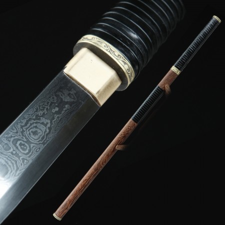 Épée De La Dynastie Tang Chinoise à Aiguiser En Acier à Motif Haute Performance Avec Fourreau En Palissandre