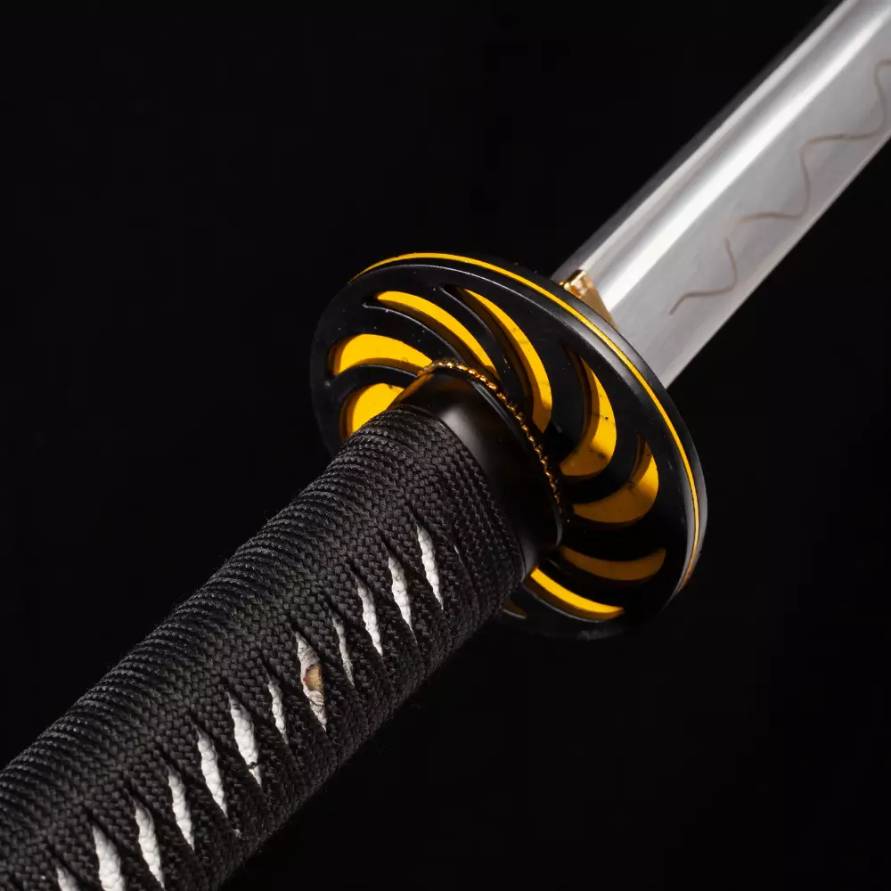 Nihonto  Handmade Japanese Katana Sword High Manganese Steel With Black  Scabbard - TrueKatana