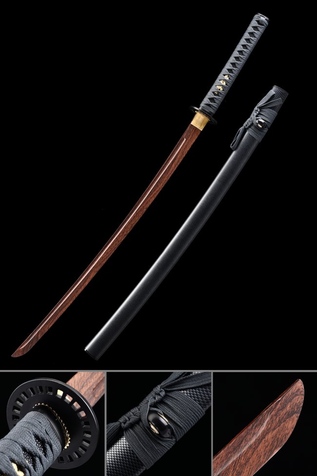 Brown Blade Aluminum Iaito Practice Katana - Unsharpened 41-Inch, Iron Tsuba, Training Sword