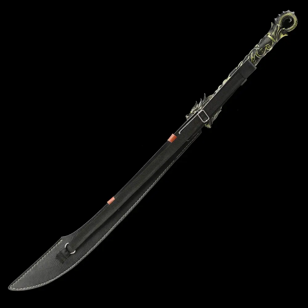 Hand-forged 1095 Carbon Steel Fantasy Sword With Black Leather