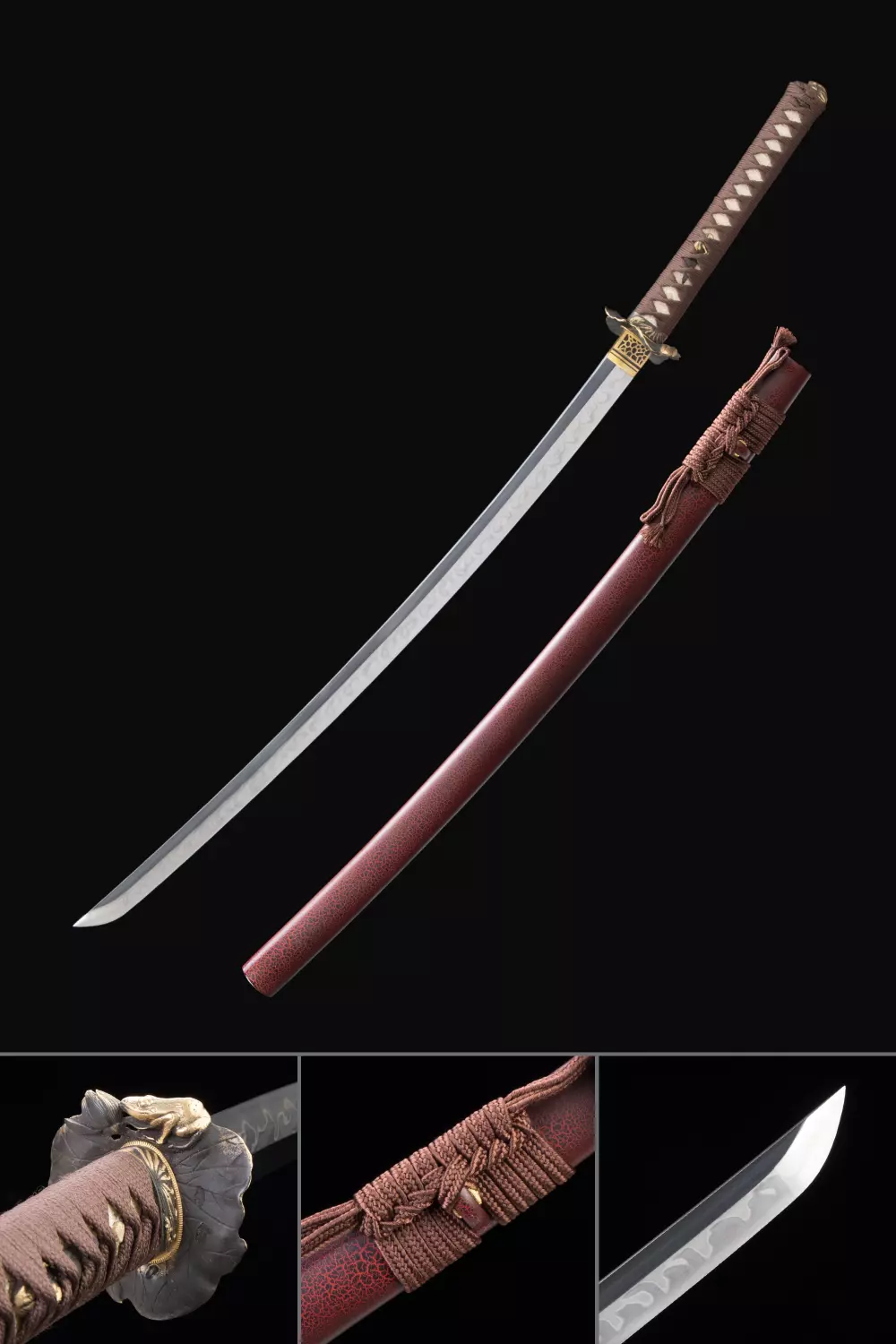 Real Katana  Handmade Real Japanese Sword T10 Folded Clay Tempered Steel -  TrueKatana