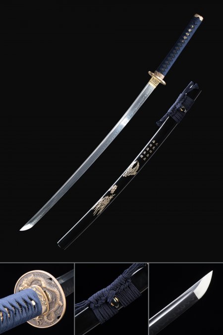 Hamon Katana, Handmade Japanese Katana Sword T10 Folded Clay Tempered Steel Razor Sharp