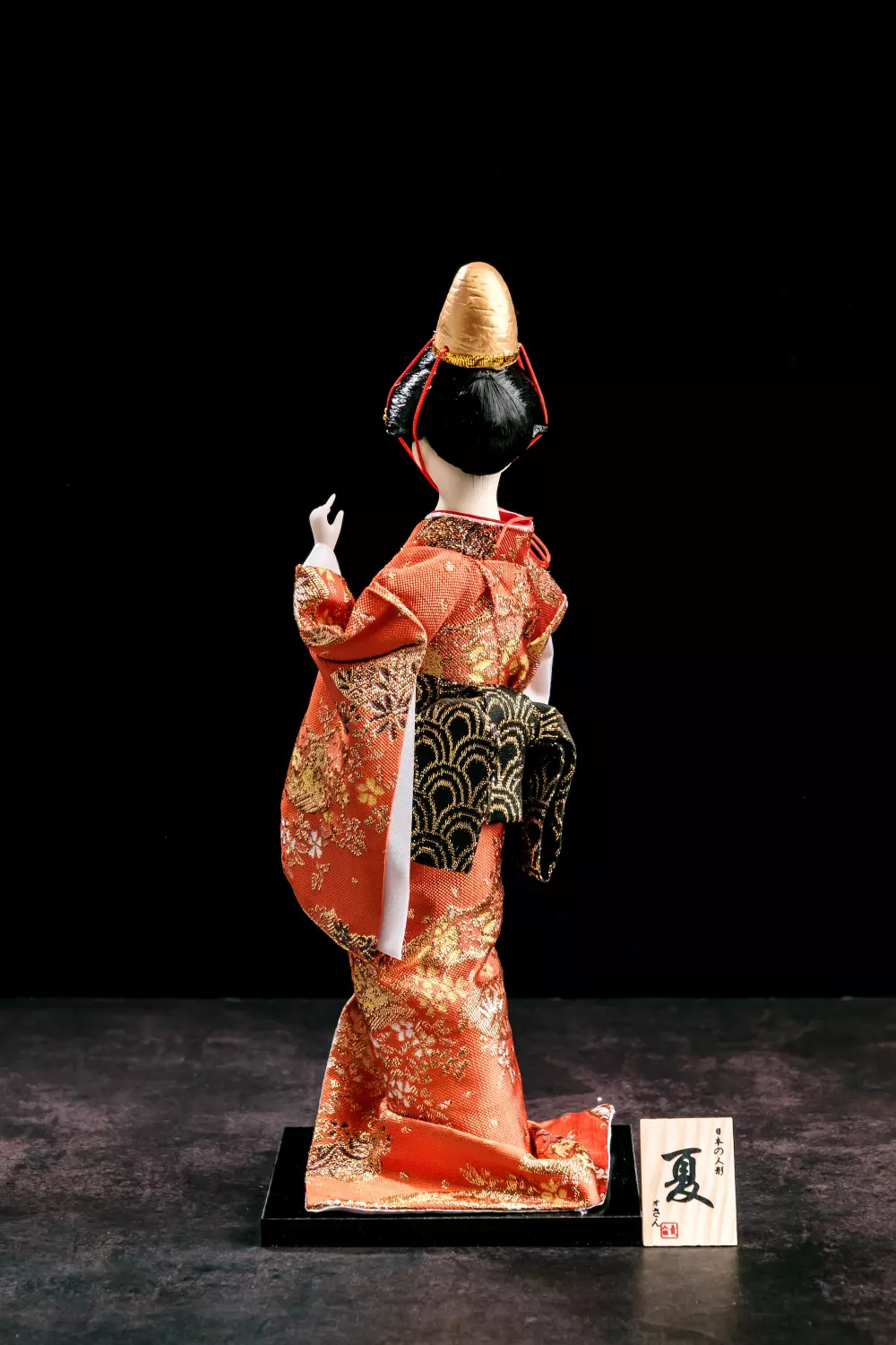 Vintage Geisha Doll | Japanese Geisha Doll Sculpture With Red 