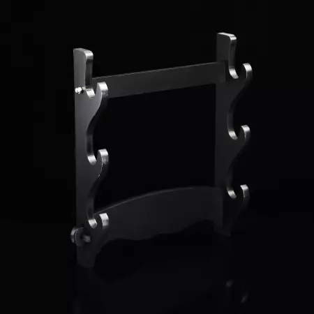 3 Tiers Wooden Sword Stand Wall Mount 3-layer Stand Hanger Bracket Holder Rack Black Lacquered Wood
