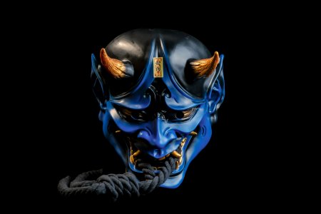 Blue Japanese Demon Ghostface Mask
