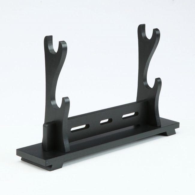 Handmade Black Wooden Double Tier Katana Sword Bracket Stand Holder Display Rack Stand