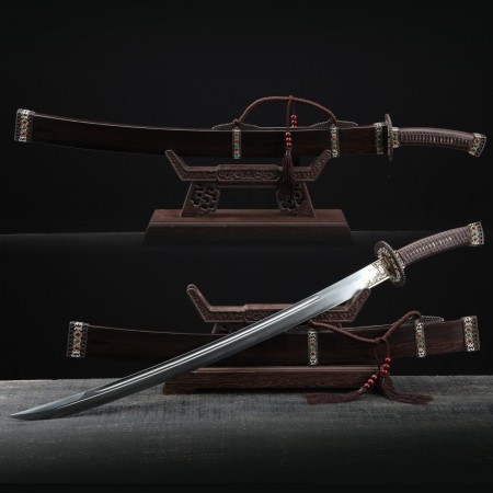 Handmade Damascus Steel Chinese Ming Dynasty King Broadsword Mongolian Swords