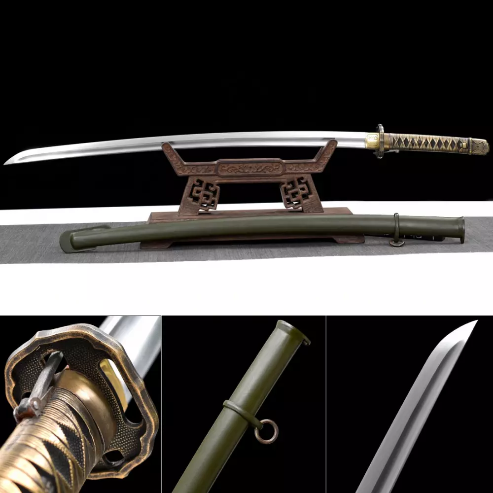Handmade 1095 Carbon Steel Katana Samurai Swords With Real Copper Tsuba And Metal Saya Truekatana