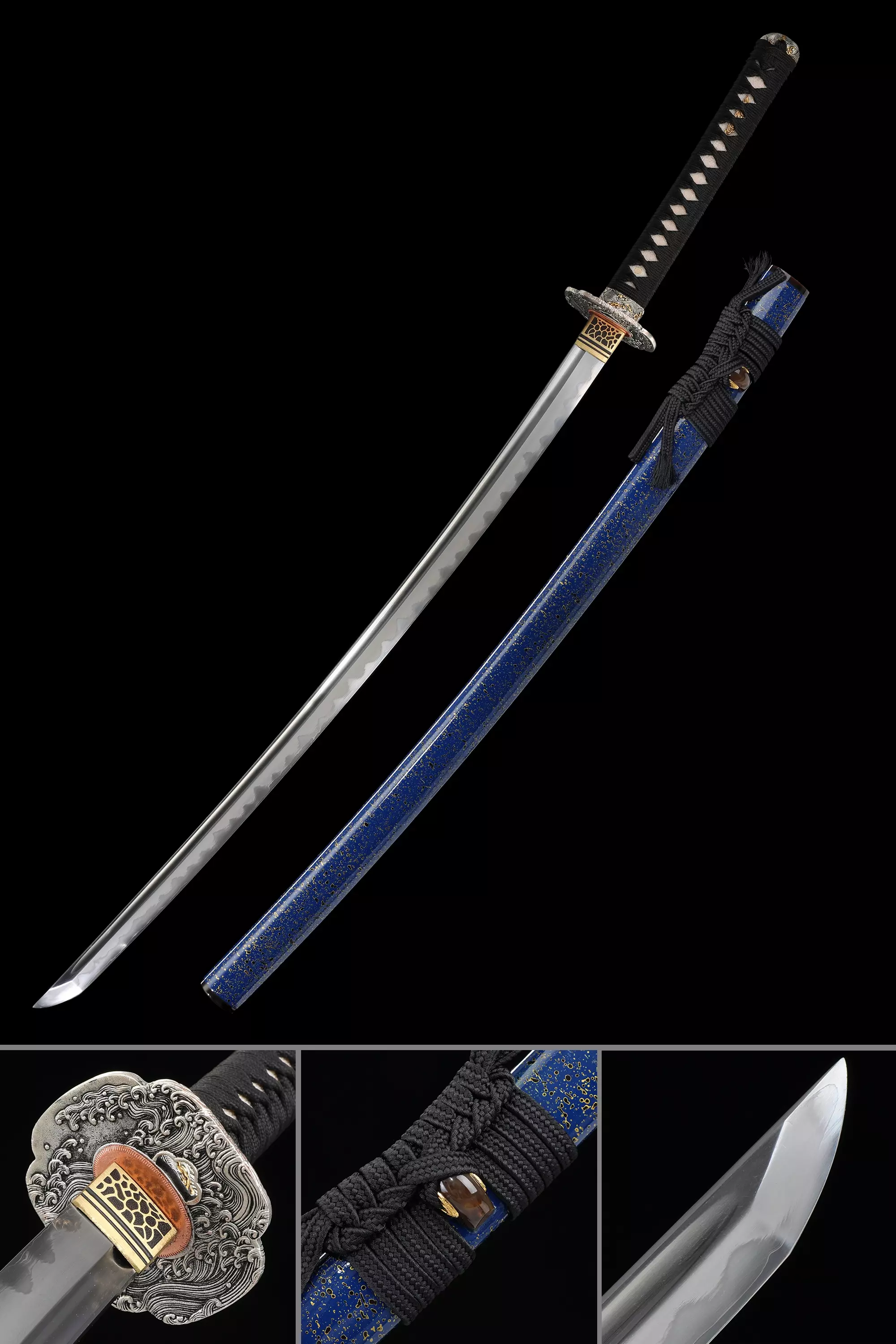 Blue Katana | High-performance Japanese Katana Sword Pattern Steel With ...