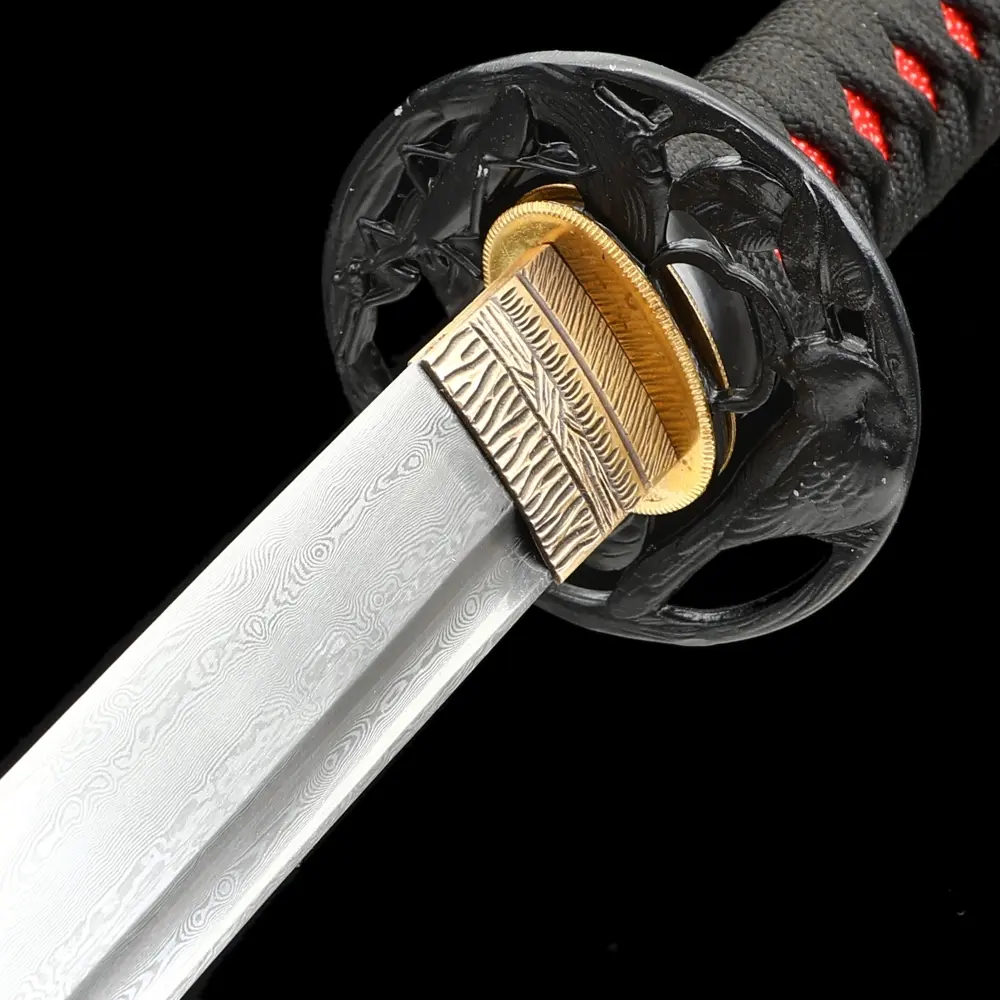 40.6 Handmade Damascus Red Folded Steel Japanese Samurai Katana