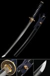Handcrafted Full Tang Wakizashi Sword T10 Carbon Steel With Real Hamon Blade