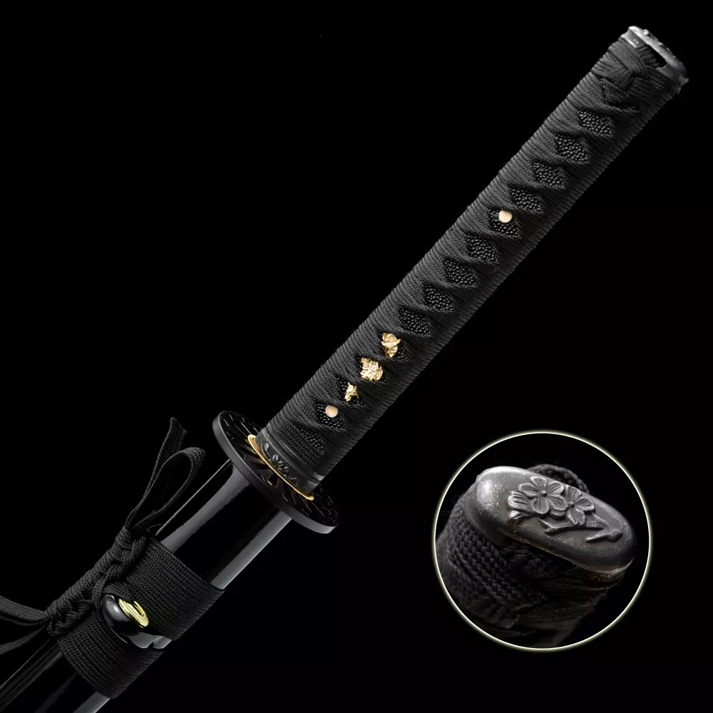 TRUEKATANA® Handmade Brown Wooden Blunt Unsharpened Blade Katana Samurai Sword shops With Sunflower Tsuba