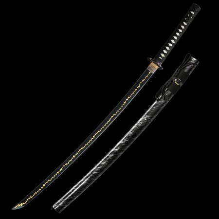 Handmade Full Tang Katana Sword 1095 Carbon Steel With Lightning Theme Blade