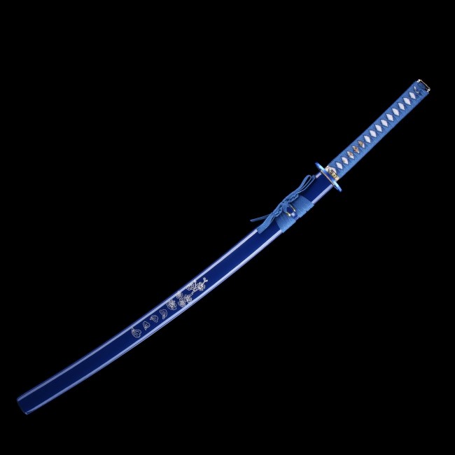 Blue Katana | Handmade Japanese Samurai Sword 1045 Carbon