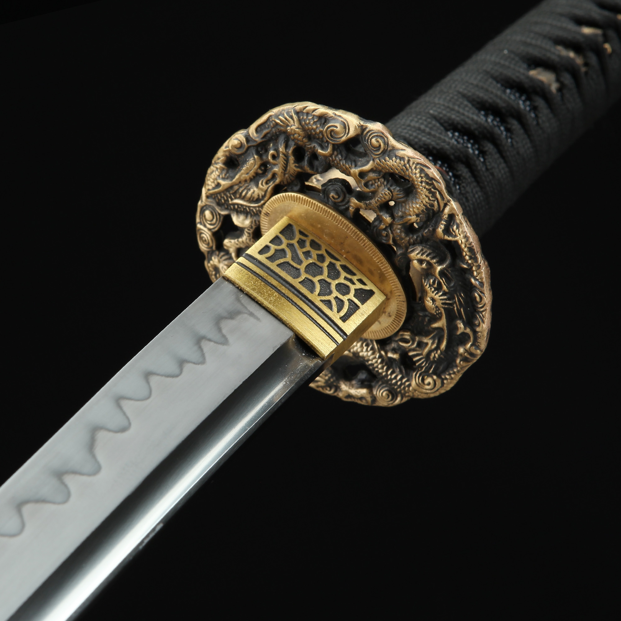 Black And White Katana | Real Japanese Katana Sword T10 Folded Clay ...