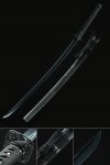 Black Blade Katana, Handmade Japanese Katana Sword High Manganese Steel With Black Scabbard