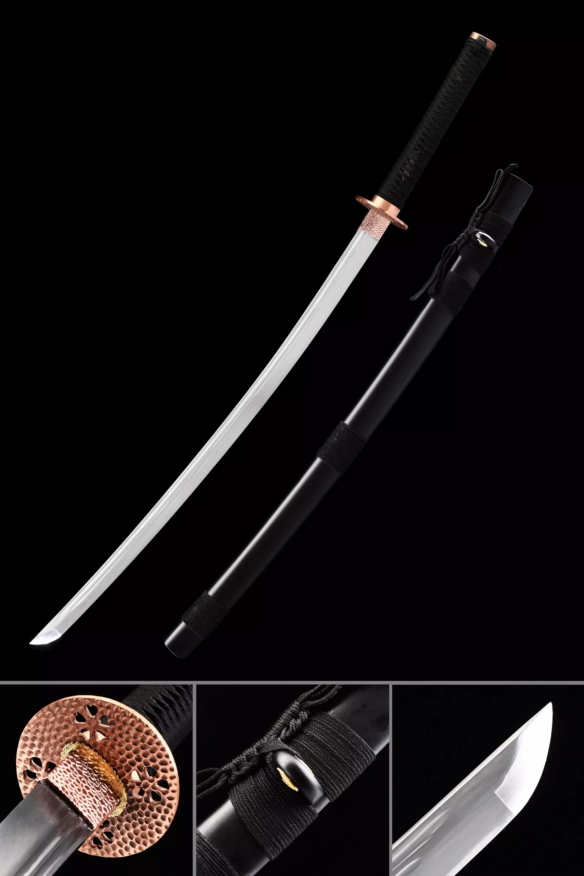 Full Tang Katana | Handmade Japanese Samurai Sword With Copper Tsuba ...