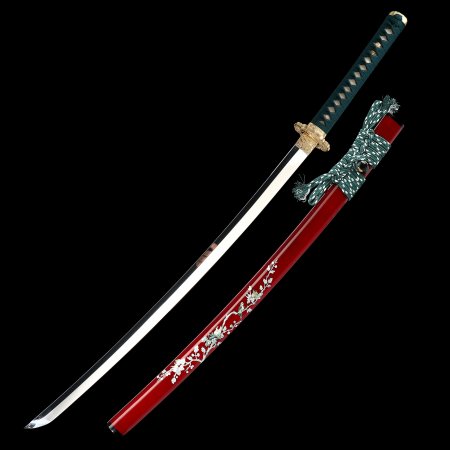 Handcrafted Japanese Katana Sword 1095 Carbon Steel With Hand-painted Scabbard