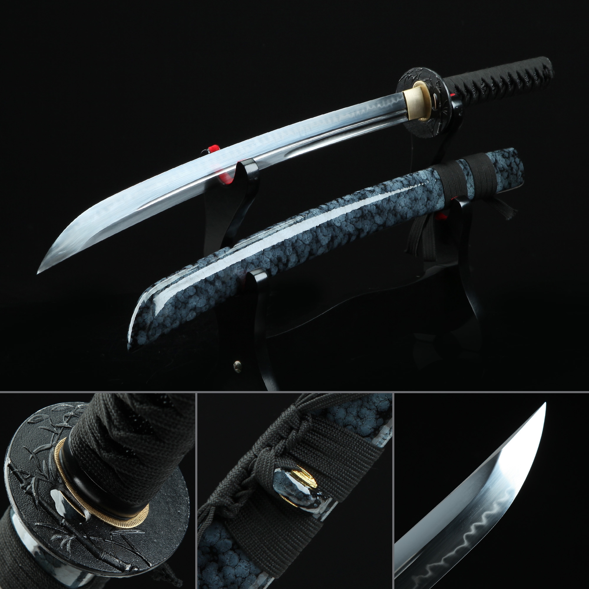 Hand Forged Full Tang Short Naginata Samurai Swords With Granite Style ...