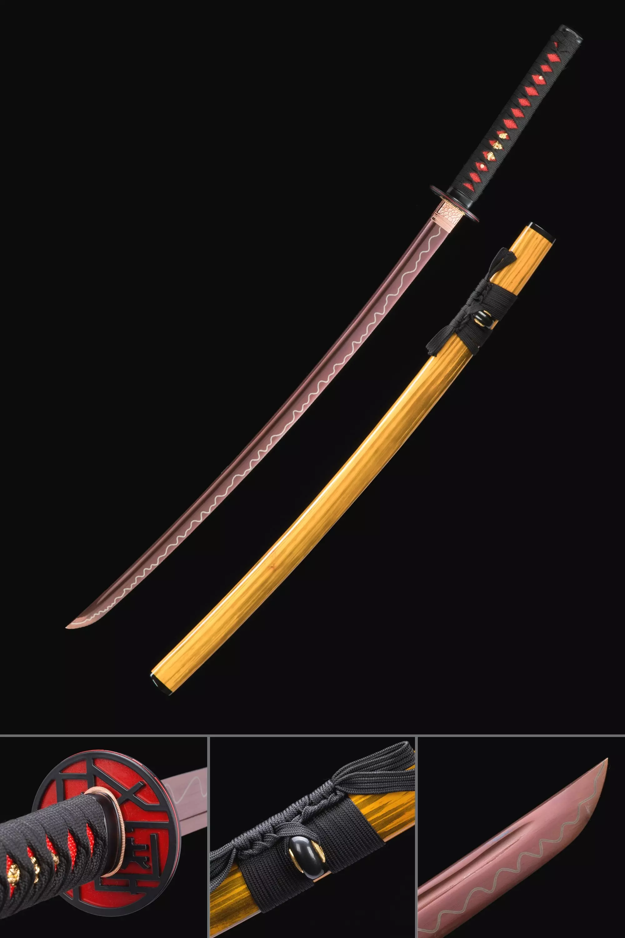 Handmade Japanese Katana Sword With Rose Gold Blade