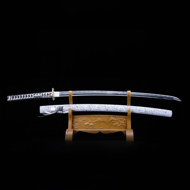 Silver Katana | Japanese Samurai Sword Spring Steel With