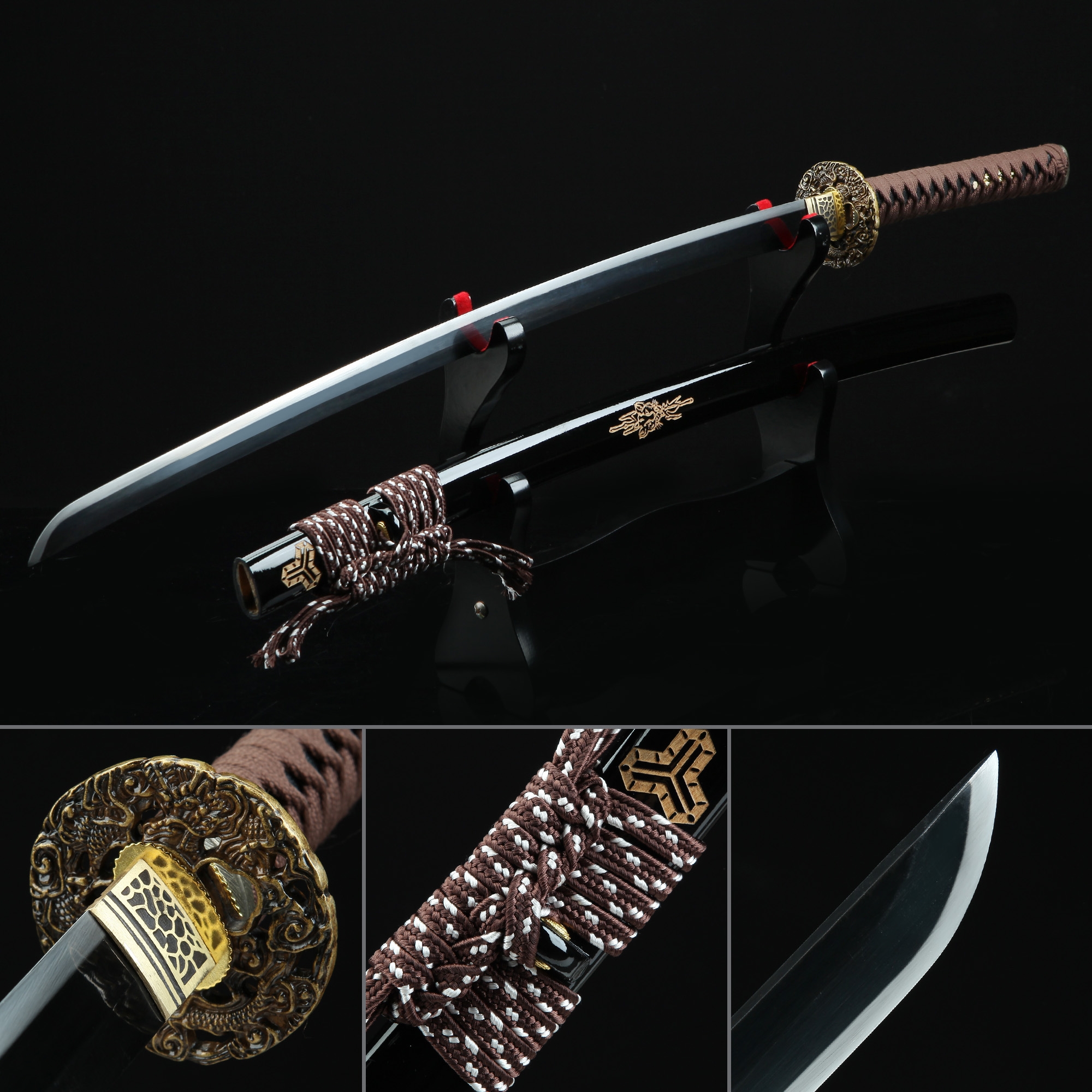Handmade High Manganese Steel Real Japanese Samurai Katana Sword With ...