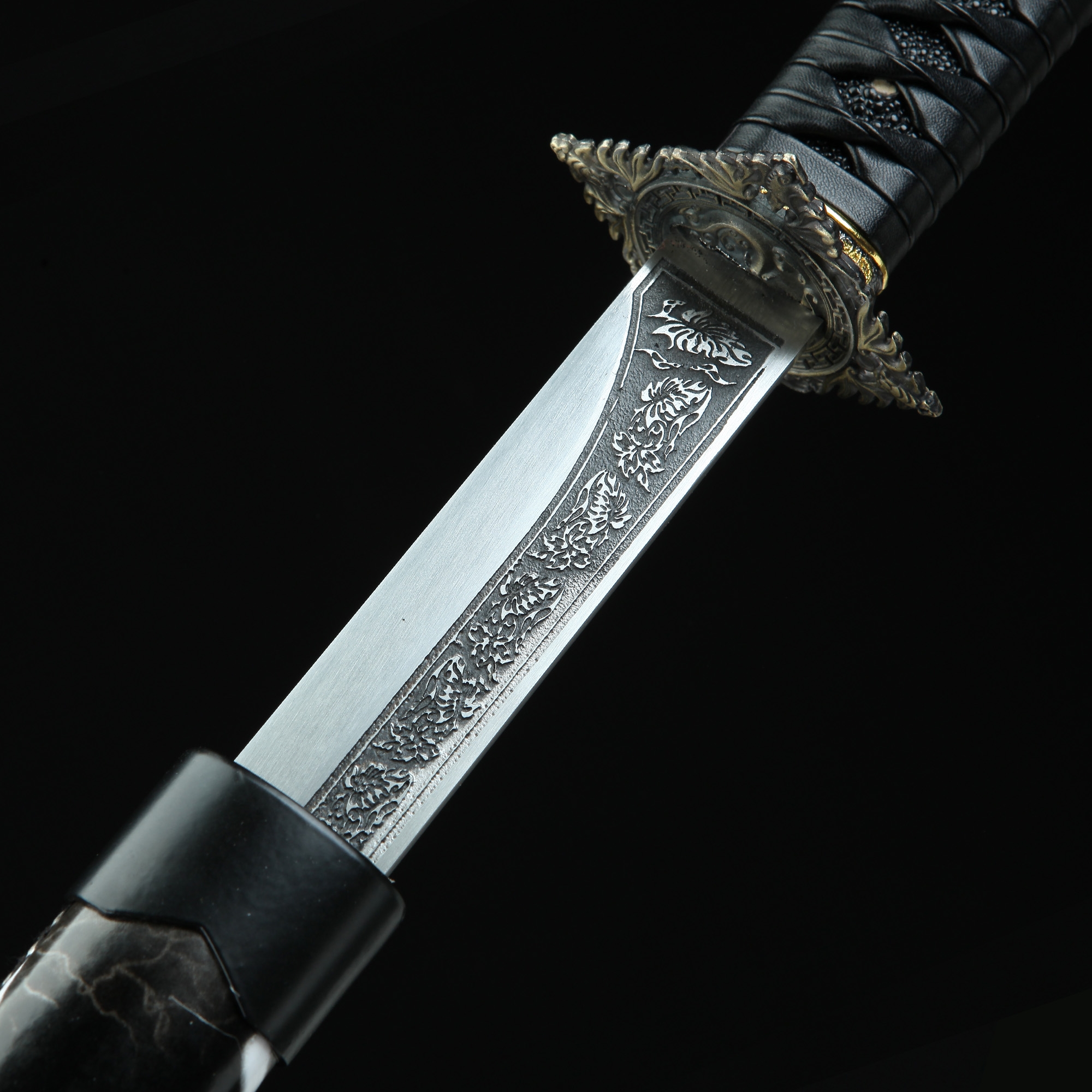 High Manganese Steel Straight Blade Chokuto Japanese Ninjato Ninja