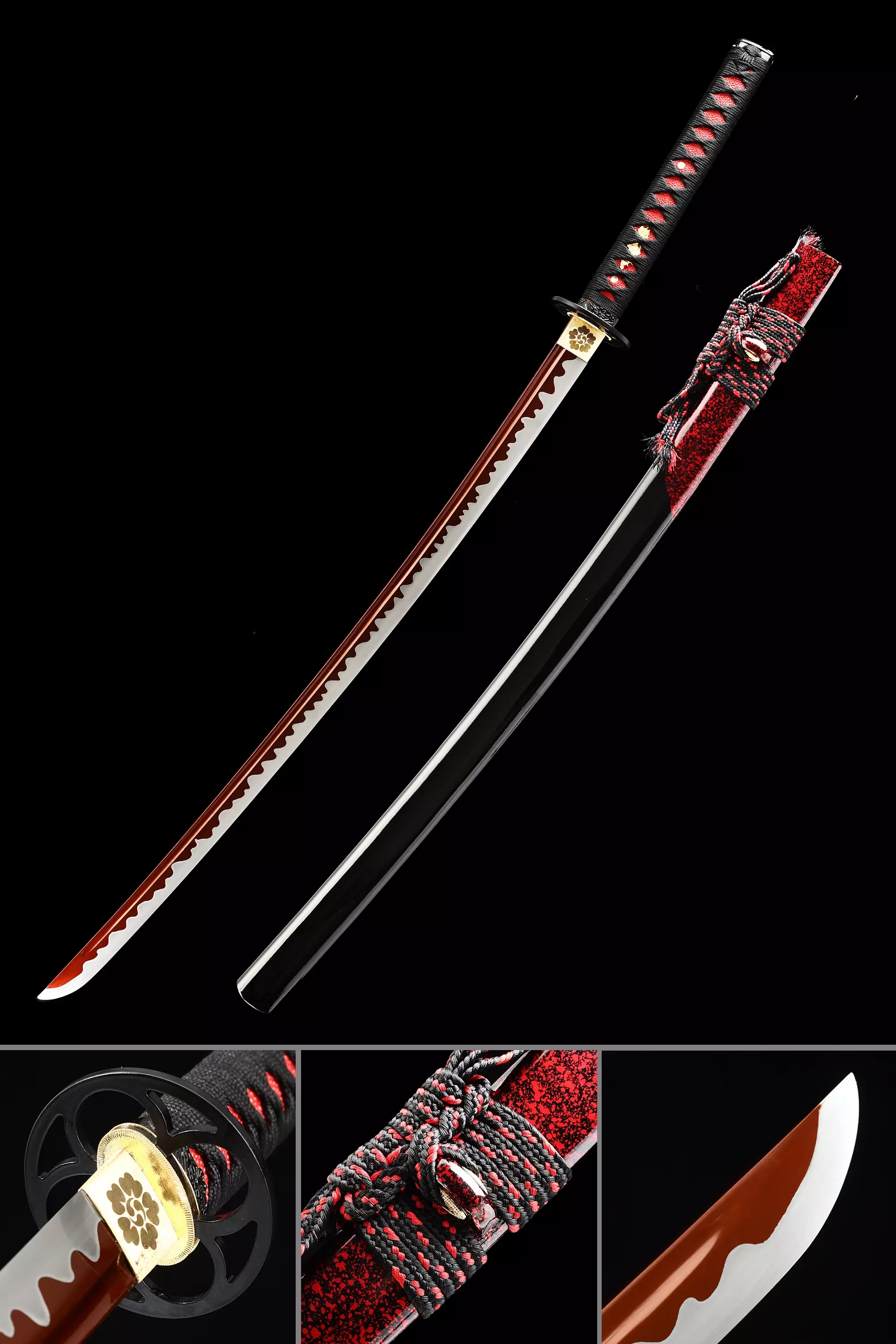 Red Blade Katana | Handmade Nihonto Japanese Samurai Sword High ...