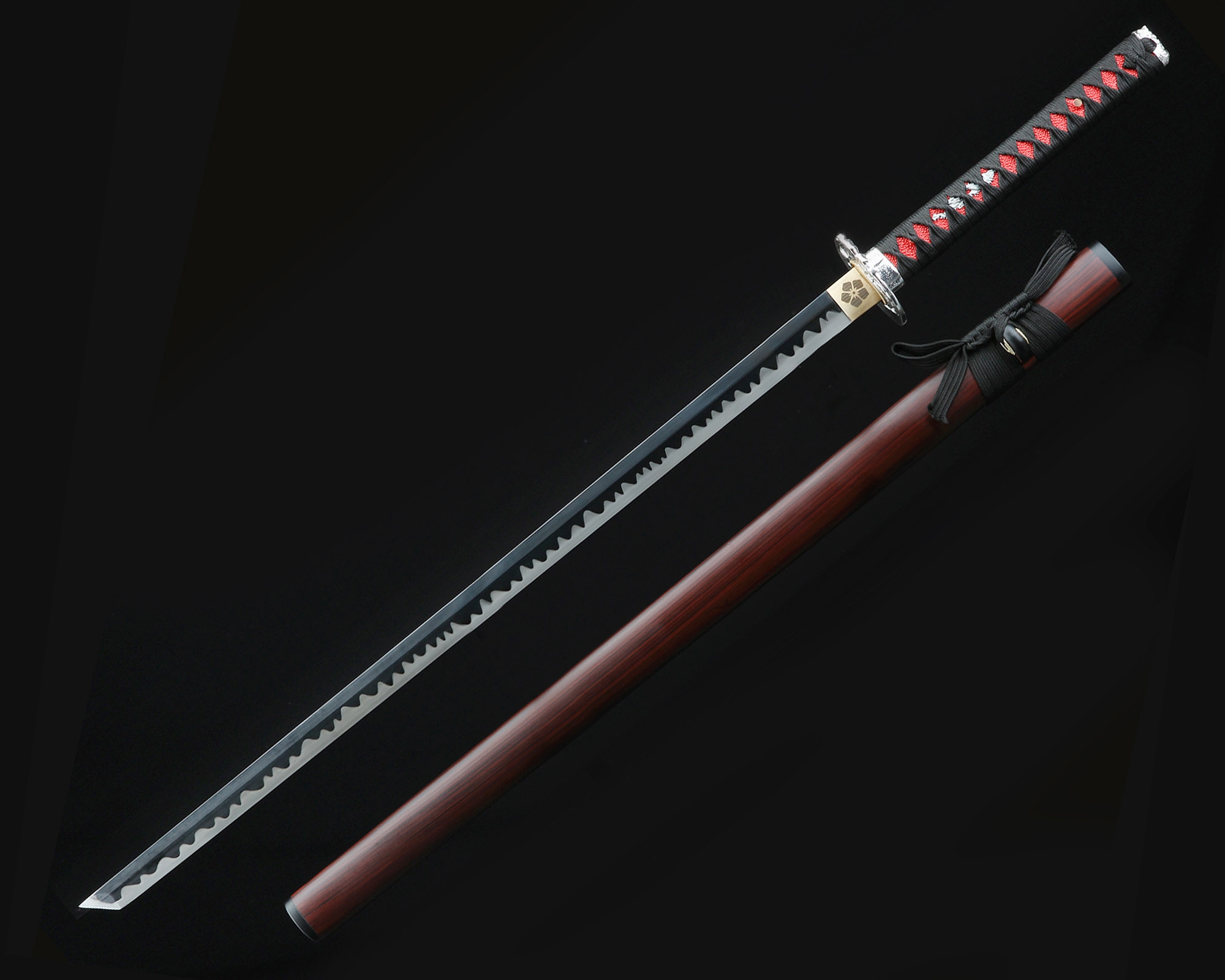 Ninjato Katana | Manganese Steel Ninjato with Black Serrated Blade