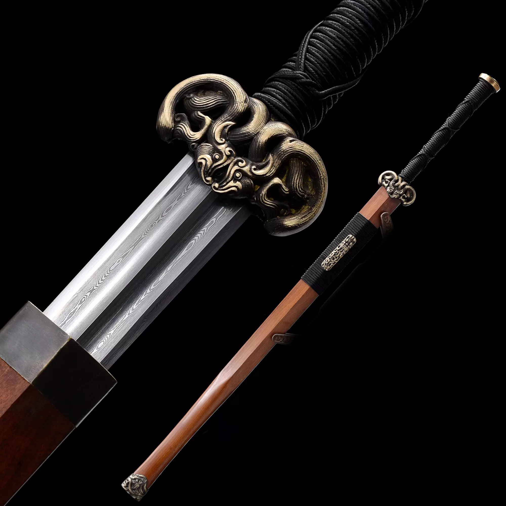 Chinese Straight Sword | High-performance Pattern Steel Chinese Han ...