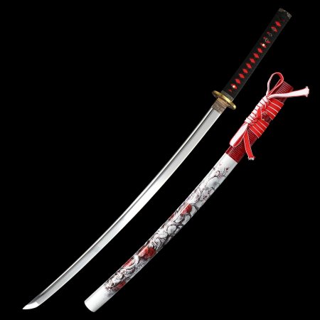 Handcrafted Full Tang Japanese Samurai Sword 1095 Carbon Steel With Multi-colored Scabbard