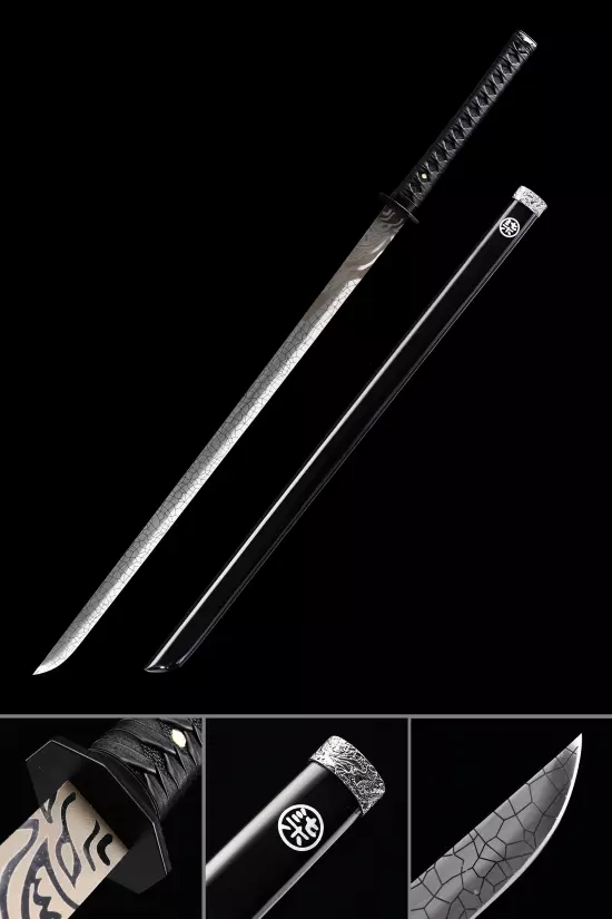 Handmade Japanese Ninjato Sword Full Tang With Black Scabbard